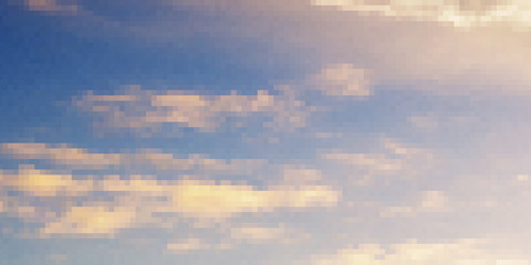 Pixel art design of sky. Vector illustration