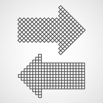 Pixel art design of Arrows. Vector illustration.