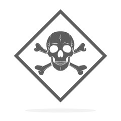 Skull and crossbones, warning icon. Vector illustration.