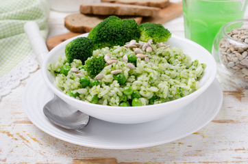Traditional rice with green sauce