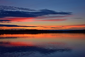 sunset on the lake