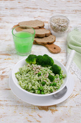 Traditional rice with green sauce