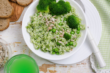 Traditional rice with green sauce