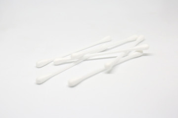 Cotton swabs (American English) or cotton buds
