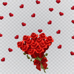 Vector illustration, postcard. Happy day of love. Heart flowers compliments. Vector illustration, postcard.