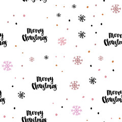 Light Blue, Yellow vector seamless pattern with christmas snowflakes.