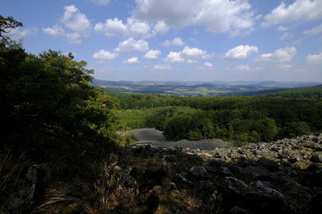 Blockschutthalden und Naturwaldreservat am Schafstein, Biosphärenreservat Rhön, Hessen, Deutschland