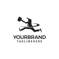 businessman bring bag Logo, job search concept, recruitment logo design vector template