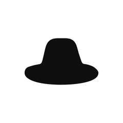 Retro hat silhouette. Top hat isolated on white. Vector headgear illustration