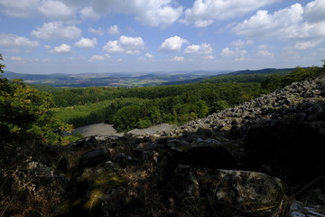 Blockschutthalden und Naturwaldreservat am Schafstein, Biosphärenreservat Rhön, Hessen, Deutschland