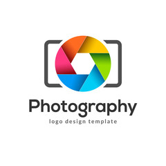 Photography logo template modern vector creative symbol. Shutter lens camera icon design element