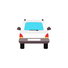 Car icon back view isolated on white. Vector illustration