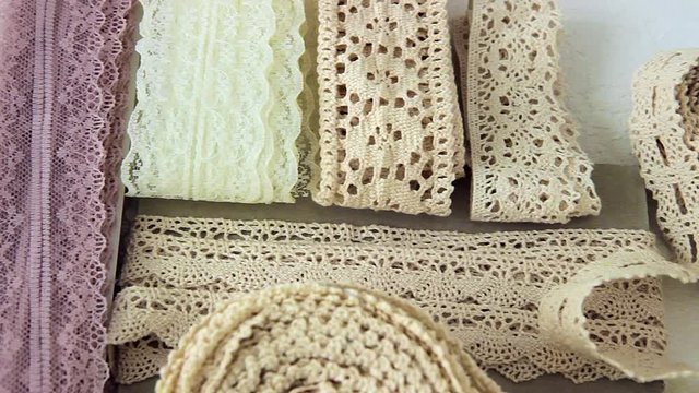  linen lace on a white textured background