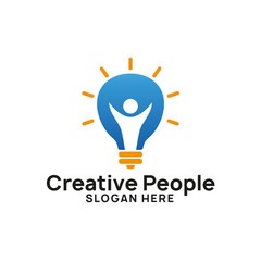 creative people logo design template. bulb icon symbol design