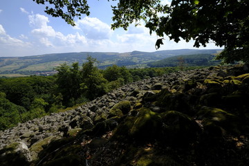 Blockschutthalden und Naturwaldreservat am Schafstein, Biosphärenreservat Rhön, Hessen, Deutschland