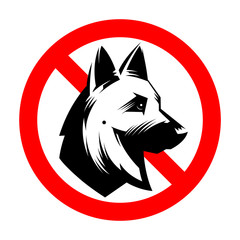 No dogs sign isolated on white background - Vector