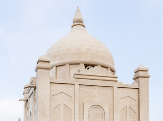 Fragment of an ancient Muslim mosque of white stone.