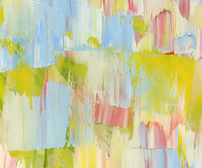 Colorful abstract painted  background. Texture of oil, palette knife. High detail. Can be used for web design, art print, textured fonts, figures, shapes, etc.