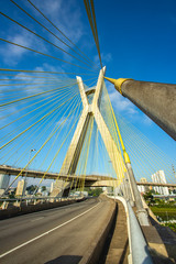 Fototapeta premium Modern architecture. Modern bridges. Cable-stayed bridge in the world, Sao Paulo Brazil, South America. 