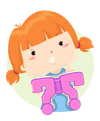 Kid Girl Question Book Read Illustration