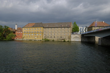 Obraz premium Stadtansicht Schweinfurt am Main, Unterfranken, Bayern, Deutschland