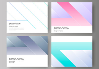 Fototapeta premium The minimalistic abstract vector illustration of the editable layout of the presentation slides design business templates. Creative modern cover concept, colorful background.