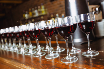 red wine in glasses