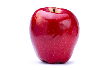 Fresh red apple isolated on white background. Fiber fruits