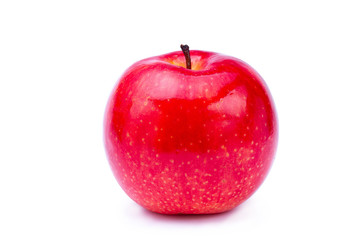 Fototapeta na wymiar Fresh red apple isolated on white background. Fiber fruits