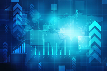 Stock market chart. Business graph background, Financial Background
