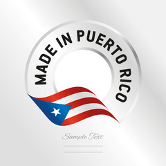 Made in Puerto Rico transparent logo icon silver background stamp