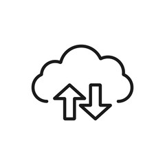 Cloud sync. minimal thin line web icon. simple vector illustration outline. concept for infographic, website or app.
