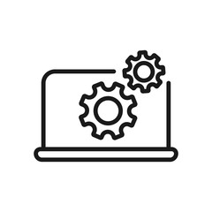 Laptop repair. minimal thin line web icon. simple vector illustration outline. concept for infographic, website or app.