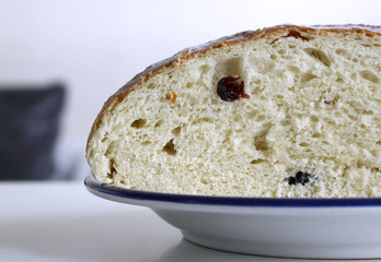 Typical festive Easter Czech sweet bread called mazanec.Food concept