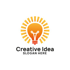 creative bright idea logo design template. bulb icon symbol design