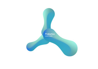 Probiotics bacteria vector design. Concept of design with Lactobacillus Probiotic Bacteria. Template design with Prebiotic healthy nutrition ingredient