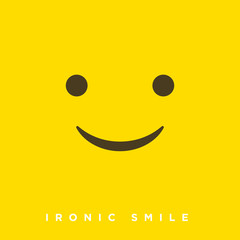 High quality vector cartoon with ironic smile emoticons with Flat Design Style, social media reactions - Vector EPS10
