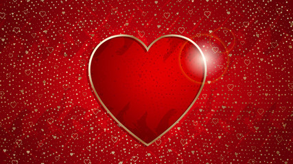 Plakat Heart frame on a red grunge texture