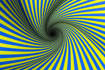 Yellow and blue spiral pattern