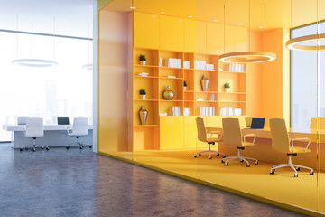 Yellow conference room corner