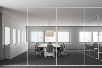 Glass office meeting room