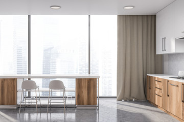 Panoramic kitchen with bar