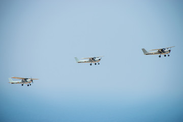 airplanes in the sky