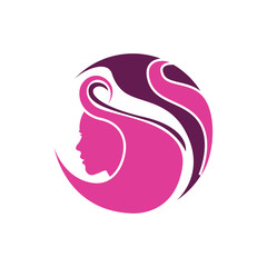 Vector logo for woman salons and shops, Abstract logo for a beauty salon. Abstract women face vector