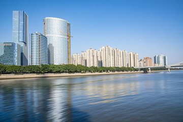 Fototapeta premium Pearl River City Skyline, Tianhe District, Guangzhou, China