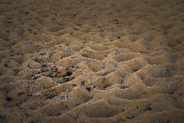 Sand on the beach with footprints 