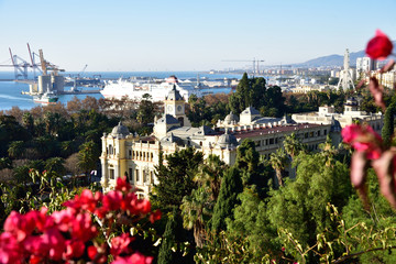 Panorama of the city and the port of Malaga in Spain. © konik60