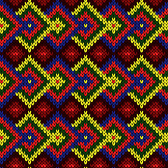 Colorful knitted seamless pattern