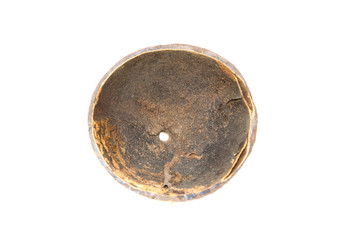 Coconut shell whole isolated on white background.