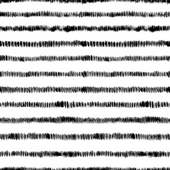 Seamless pattern with discontinuous horizontal stripes. Vector doodle geometric texture. Imitation of grass.